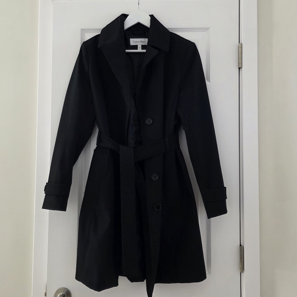 Calvin Klein Classic Black Trench Coat